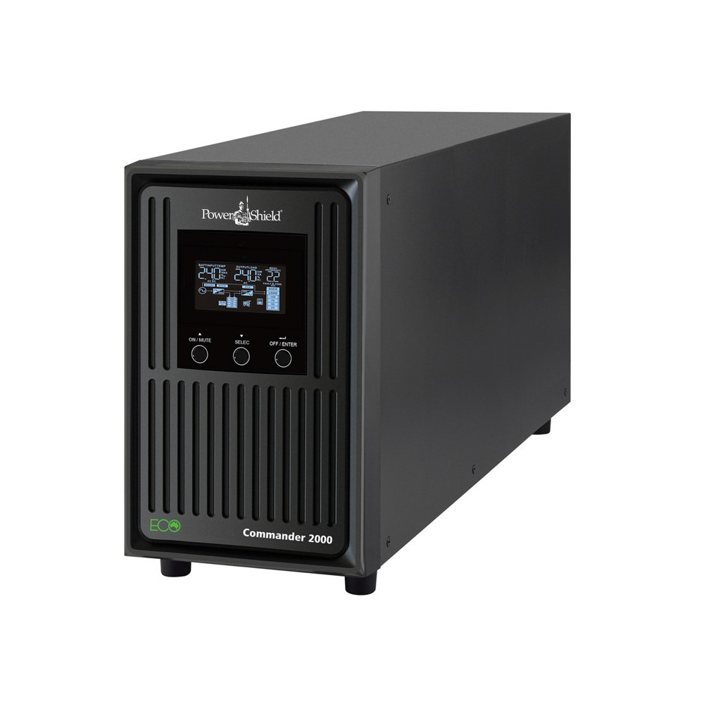 PowerShield PSCM2000 Commander 2000VA/1800W - 10Amp, Line Interactive Pure Sine Wave Tower UPS with AVR, 2 AUS sockets, 10A, C13 x 3, 2-year warranty - Image 1