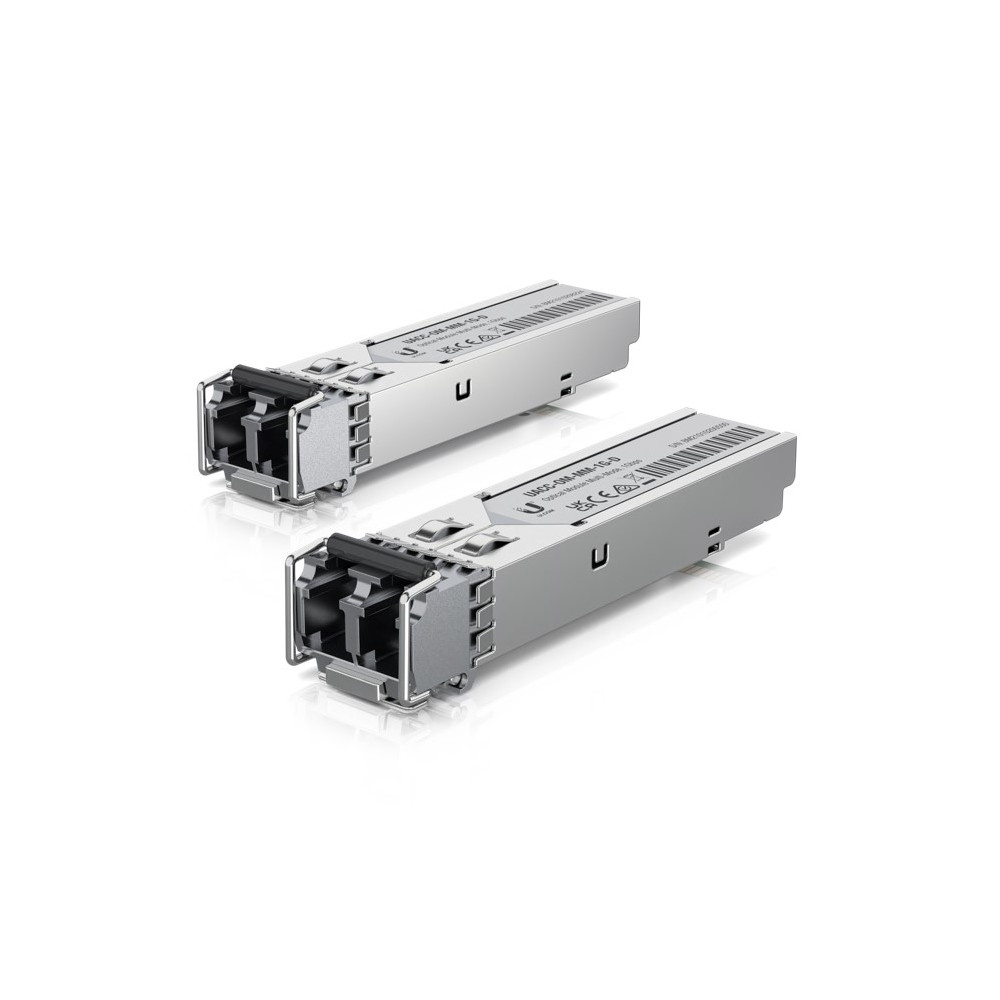 Ubiquiti UACC-OM-MM-1G-D-2 UFiber SFP Multi-Mode Fiber Module, 2-Pack, 1.25 Gbps Throughput, 1.25 Gbps Throughput, Supports Connections Up to 550 m - Image 1