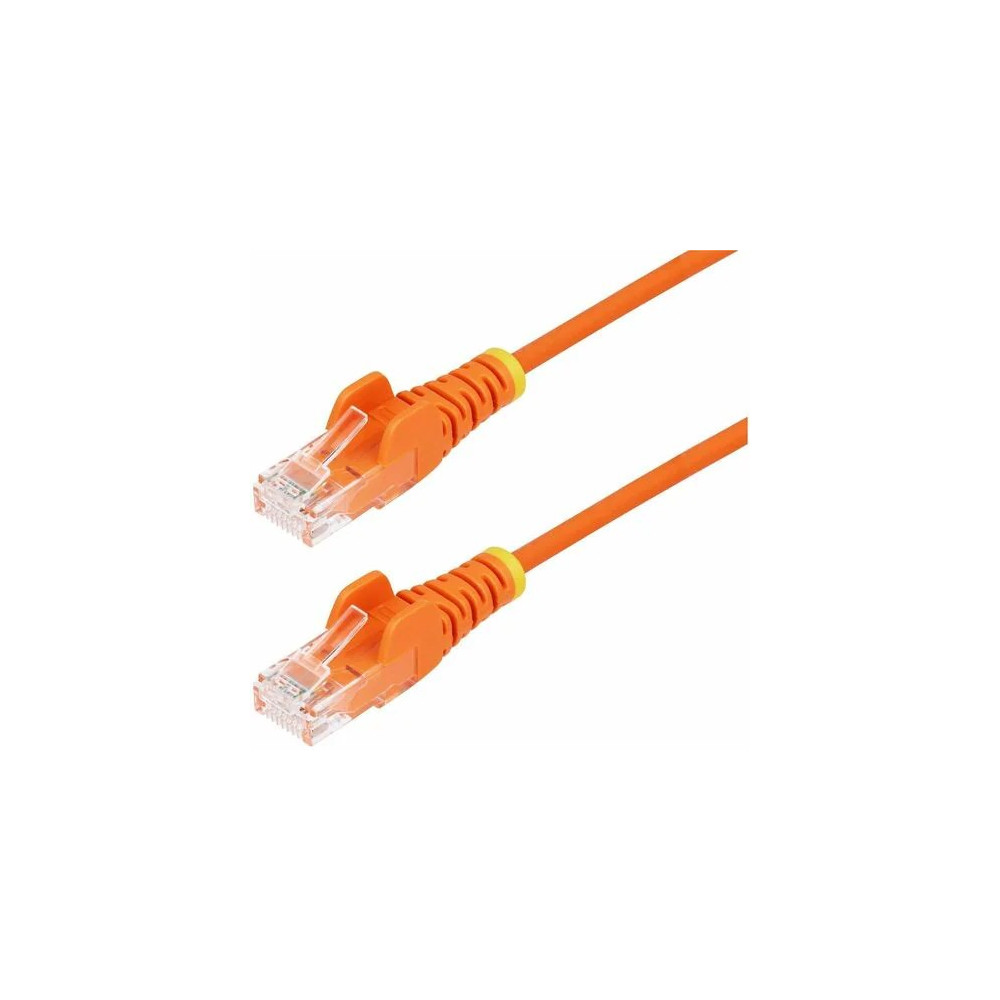 StarTech N6PAT5MORS 5m Orange Slim CAT6 Ethernet Cable, Snagless RJ45, UTP, LSZH, 28AWG Pure Bare Copper, Slim Network Patch Cord - Slim UTP Cat6 Cable supports 10Gbps and 100W PoE; Ideal for crowded installations; 36% slimmer for improved airfl - Image 1
