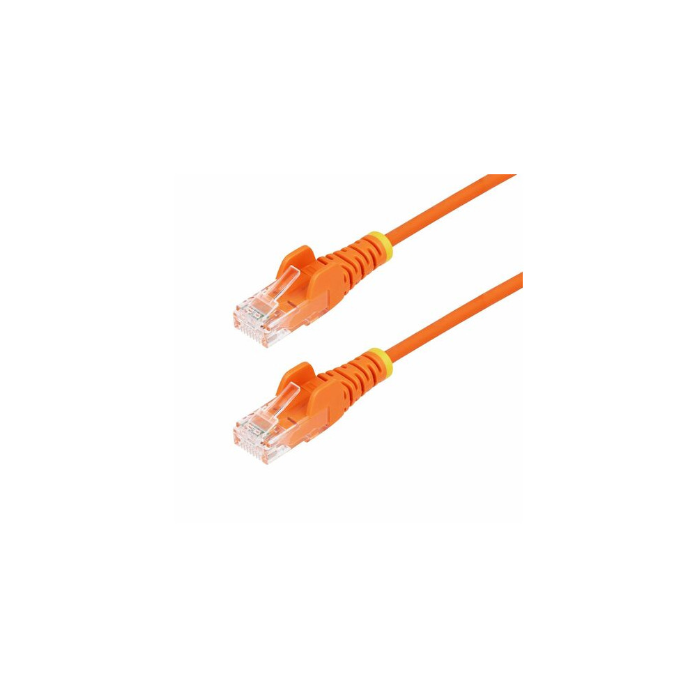StarTech N6PAT5MORS 5m Orange Slim CAT6 Ethernet Cable, Snagless RJ45, UTP, LSZH, 28AWG Pure Bare Copper, Slim Network Patch Cord - Slim UTP Cat6 Cable supports 10Gbps and 100W PoE; Ideal for crowded installations; 36% slimmer for improved airfl - Image 2