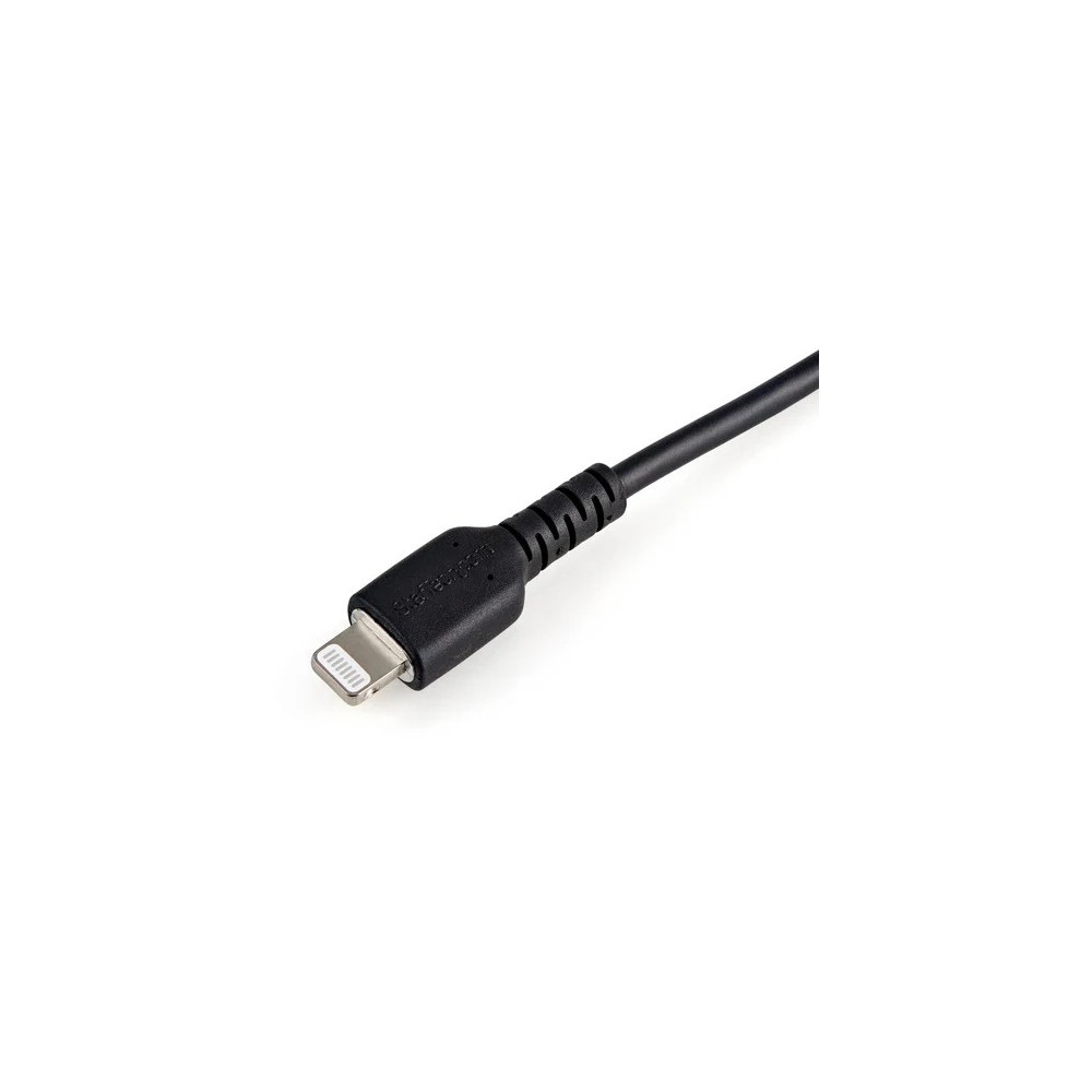 StarTech RUSBLTMM30CMB 30cm (12inch) Durable Black USB-A to Lightning Cable - Heavy Duty Rugged Aramid Fiber USB Type A to Lightning Charger/Sync Power Cord - Apple MFi Certified iPad/iPhone 12 - Image 3