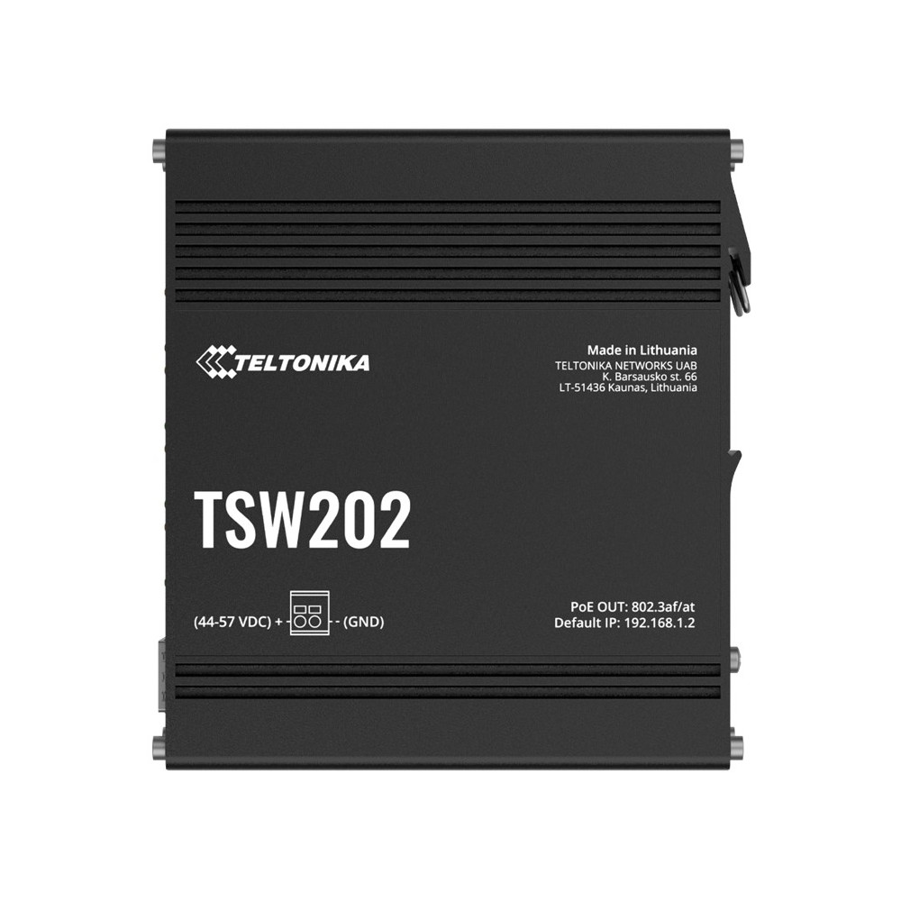 Teltonika TSW202000000 TSW202 Managed PoE+ Ethernet Switch, Supports Profinet, 2 SFP Ports, 8 Gigabit Ethernet Ports Providing 30W of Power Each, PSU excluded - Image 1