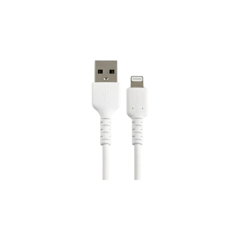 StarTech RUSBLTMM15CMW 15cm (6 inch) Durable White USB-A to Lightning Cable - Heavy Duty Rugged Aramid Fiber USB Type A to Lightning Charger/Sync Power Cord - Apple MFi Certified iPad/iPhone 12 - Image 2