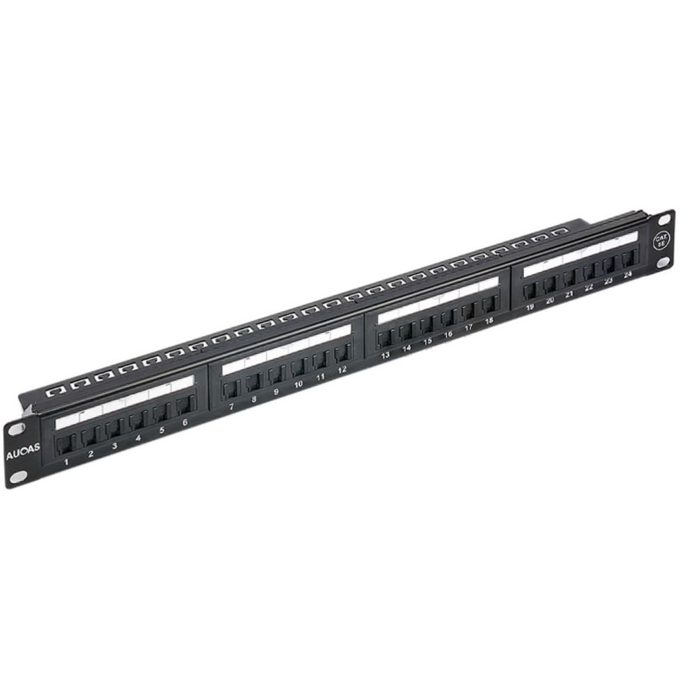 Astrotek ATP-PPU6-24 24 Ports UTP Patch Panel CAT6 RJ45 for 19' 1RU Rack Mount Data Network Cabinet Server PCB Type 110/Krone 3U' Black - Image 1