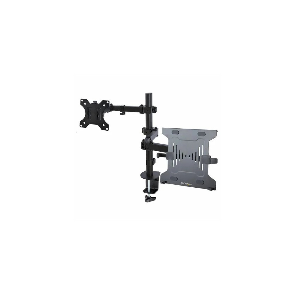 StarTech A2-LAPTOP-DESK-MOUNT Monitor Arm with VESA Laptop Tray, For a Laptop & Single Display up to 32" (17.6lb/8kg), Adjustable Desk Laptop Arm Mount - This black monitor and laptop mount for desk allows fixing a laptop on the VESA laptop tray - Image 2