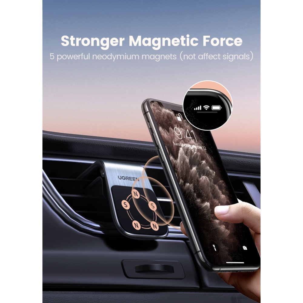 UGREEN 6957303893171 80712B Magnetic Air Vent Car Holder - Image 4