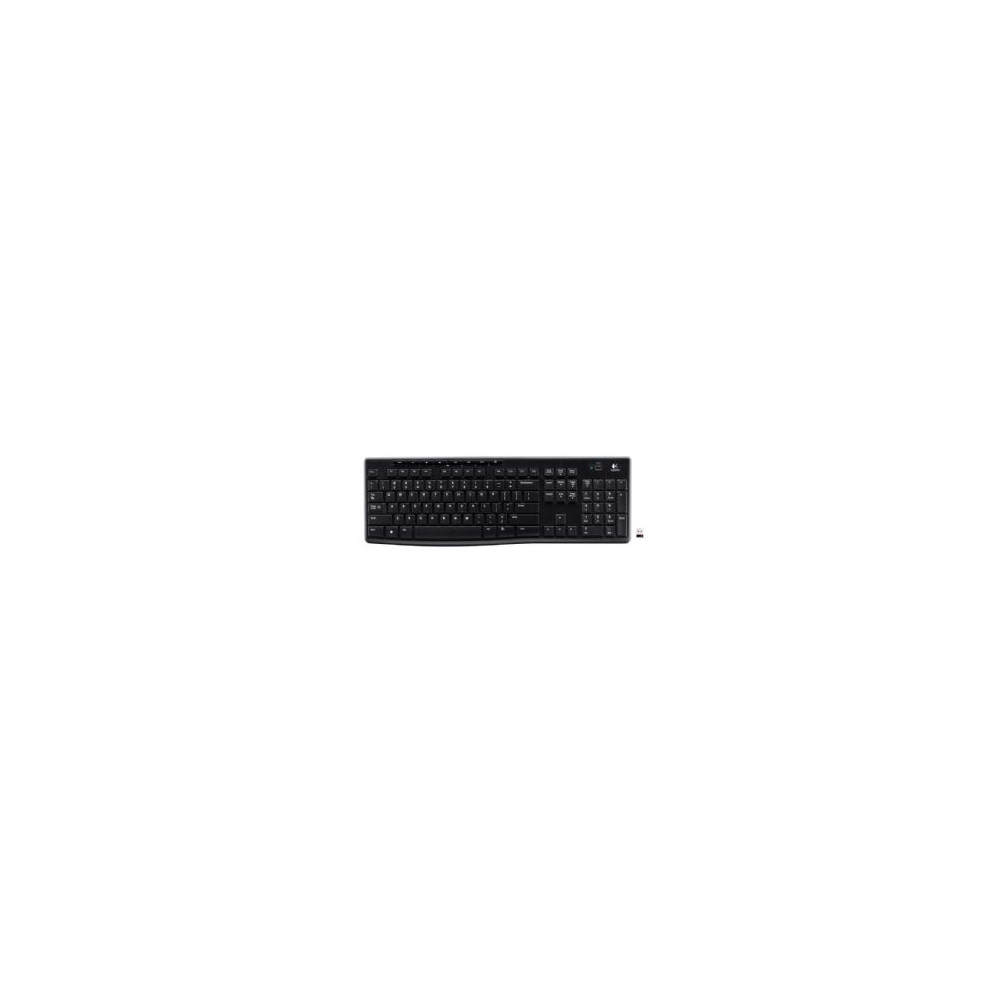 Logitech 920-003057 K270 2.4 GHz Wireless Full Size Keyboard 128-bit AES encryption 24-month battery life Spill resistant Durable UV-coated keys - Image 1
