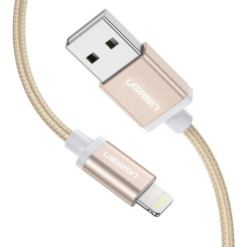 UGREEN 6957303835874 30587 Lightning to USB2.0 Sync & Charging Cable 1M Gold - Image 1