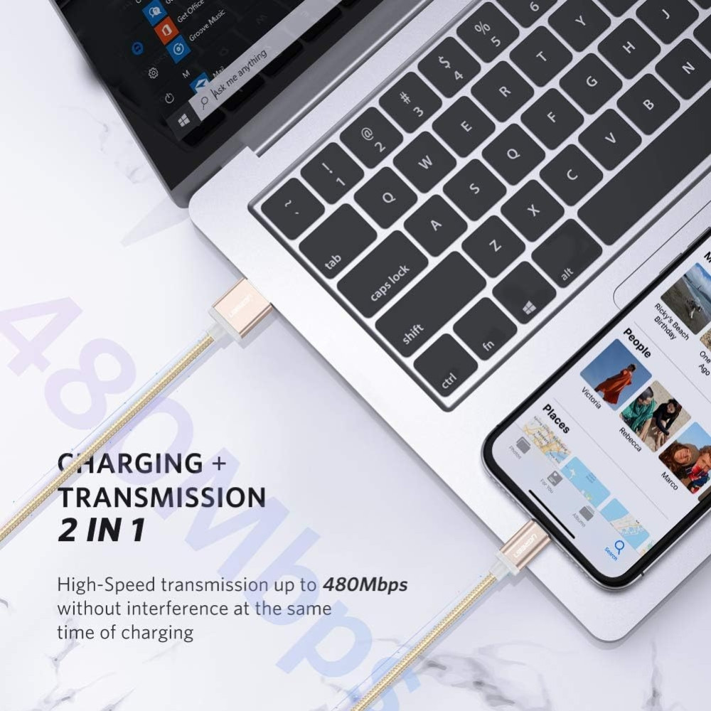 UGREEN 6957303835874 30587 Lightning to USB2.0 Sync & Charging Cable 1M Gold - Image 2