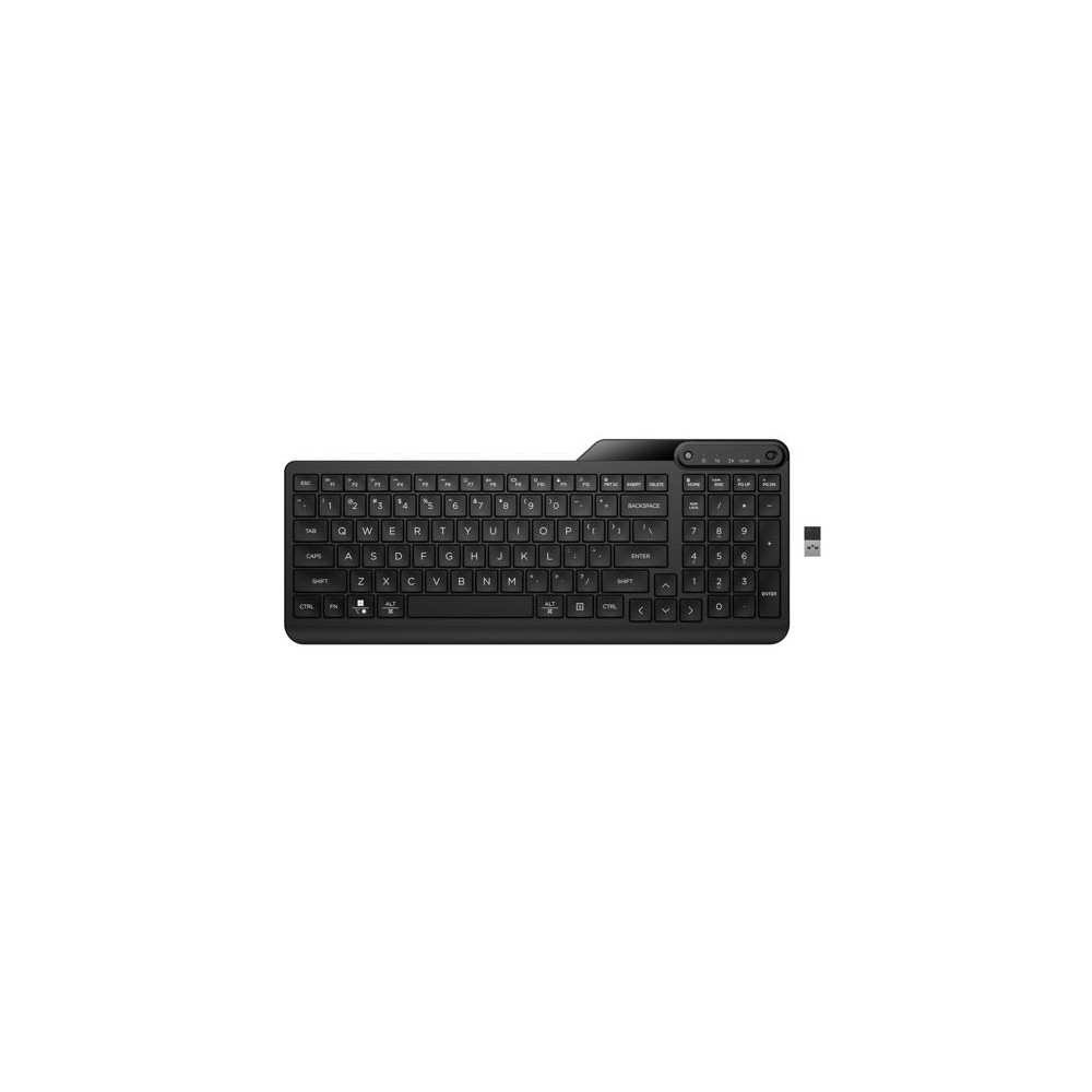 HP 7N7B9AA 475 Dual-Mode Wireless Keyboard Bluetooth 5.3 Up to 24M Battery life USB Type-A port Multi-OS Device Unifying Dongle Slim full numpad Black - Image 1