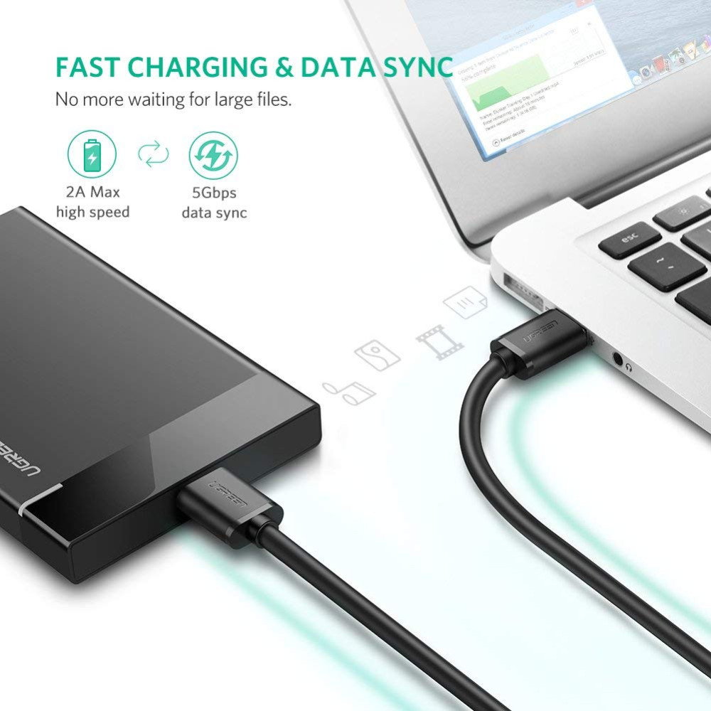 UGREEN 6957303818419 10841 USB 3.0 A male to Micro B 3.0 male cable 1M - Image 4