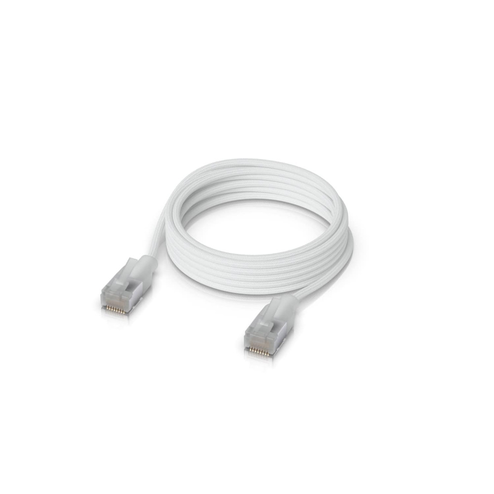 Ubiquiti UACC-CABLE-PATCH-EL-C6A-5M-W UniFi Premium Patch Cable, 5M, White, Ultra-thin Braided Patch Cable, Designed And Optimized For 10 GbE Networking. - Image 1
