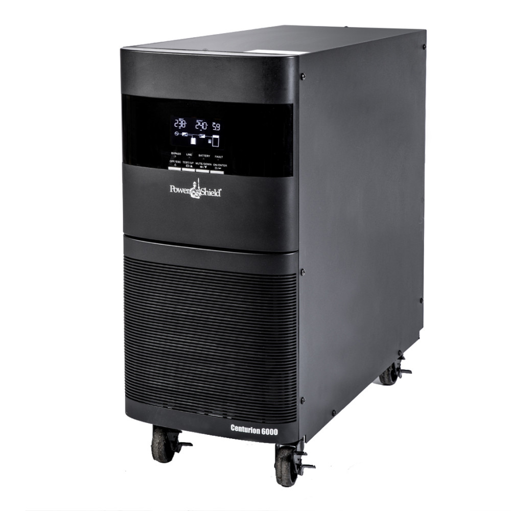 PowerShield PSCE6000 Centurion Tower UPS 6000VA/6000W, Hard wired terminal input / outputt, 10A, C13 x 2, hot-swappable batteries, 2-year warranty - Image 1