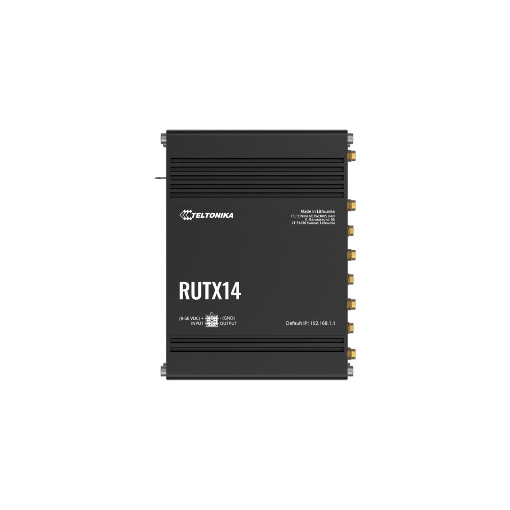 Teltonika RUTX14000300 RUTX14 4G LTE CAT12 Industrial Cellular Router, Instant LTE Failover, Dual Band WiFi 802.11ac, GNSS/GPS and Bluetooth LE, PSU included - Image 1