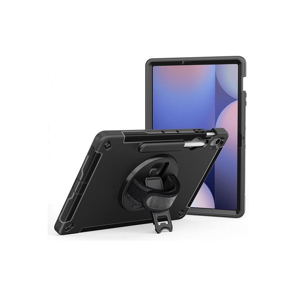 USP HDTS10FEPLUS Rugged Samsung Galaxy Tab S10 FE+ (13.1') Case Black - Built-in-Kickstand, Hand & Shoulder Straps, DropProof,5 Years Warranty - Image 1