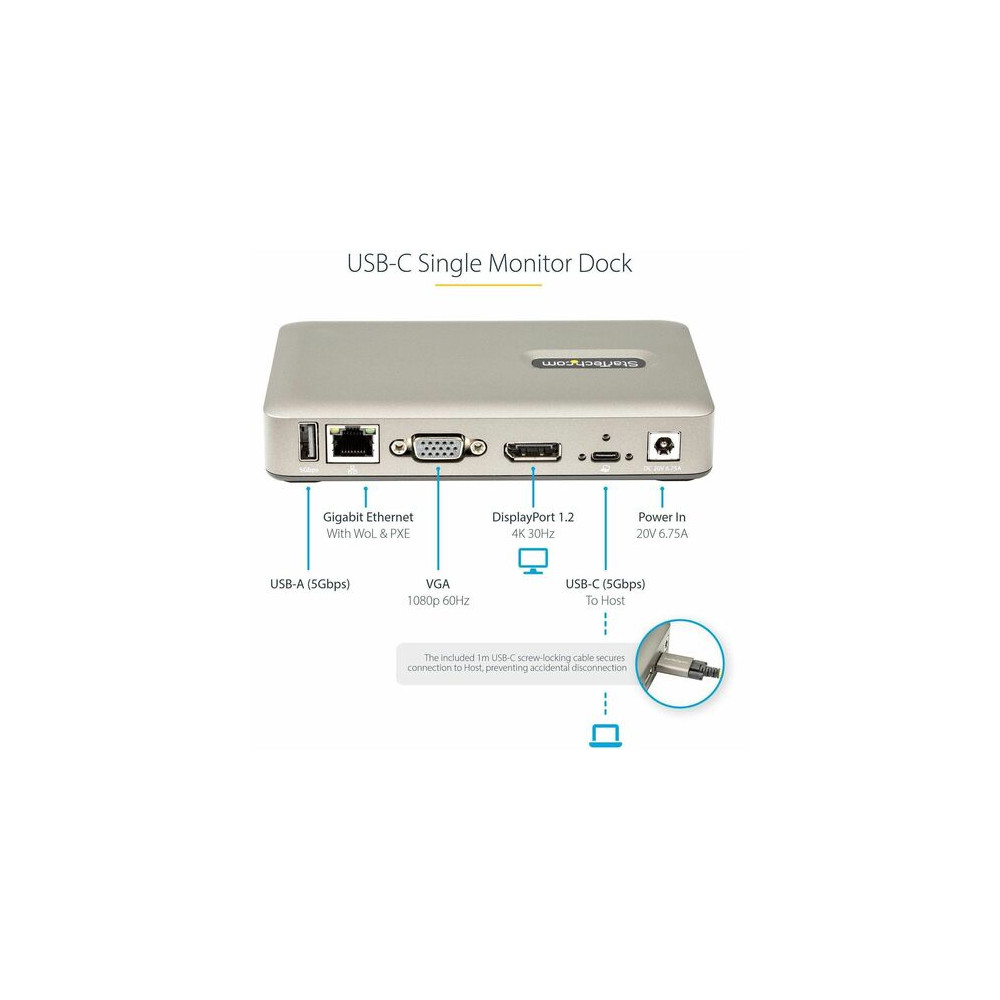 StarTech DKM30CHDPD USB C DOCK - USB-C TO DISPLAYPORT 4K 30HZ OR VGA - 65W USB POWER DELIVERY CHA - Image 3