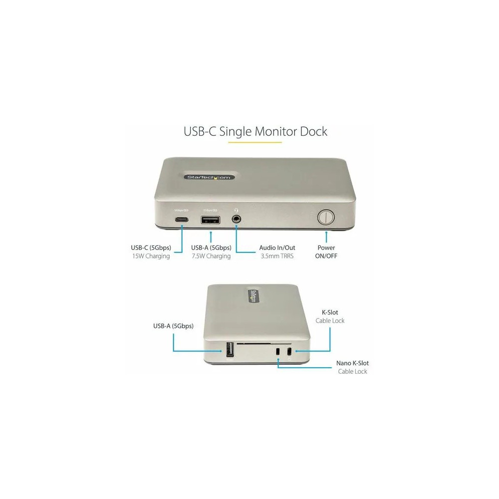 StarTech DKM30CHDPD USB C DOCK - USB-C TO DISPLAYPORT 4K 30HZ OR VGA - 65W USB POWER DELIVERY CHA - Image 4