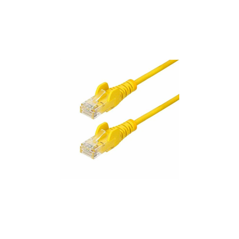 StarTech N6PAT5MYLS 5m Yellow Slim CAT6 Ethernet Cable, Snagless RJ45, UTP, LSZH, 28AWG Pure Bare Copper, Slim Network Patch Cord - Slim UTP Cat6 Cable supports 10Gbps and 100W PoE; Ideal for crowded installations; 36% slimmer for improved airfl - Image 2