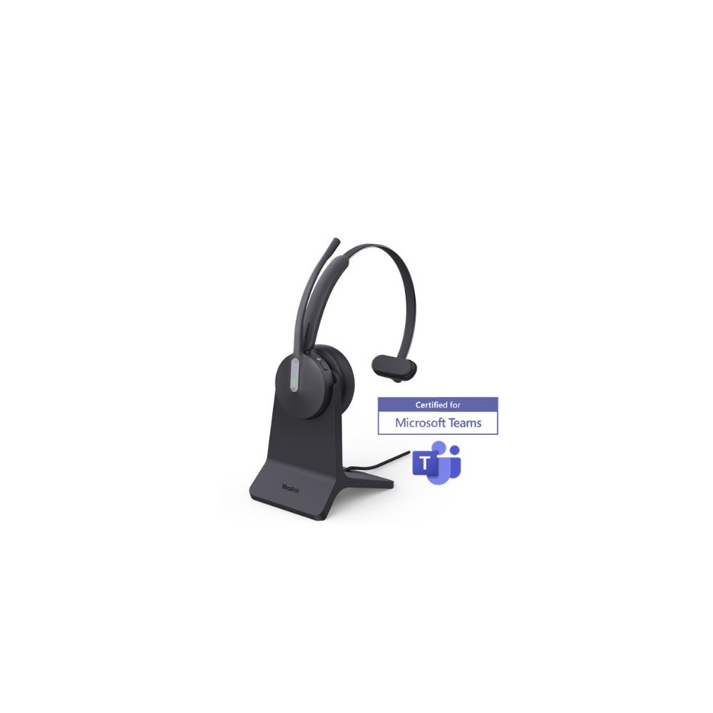 Yealink BH70-M-CH-MS-C/A BH70 Bluetooth Wireless Mono Headset with Stand Teams USB-C/A, 3mic noise cancellation up to 35h Talk time BT51 C Dongle with Type A Adapter - Image 1