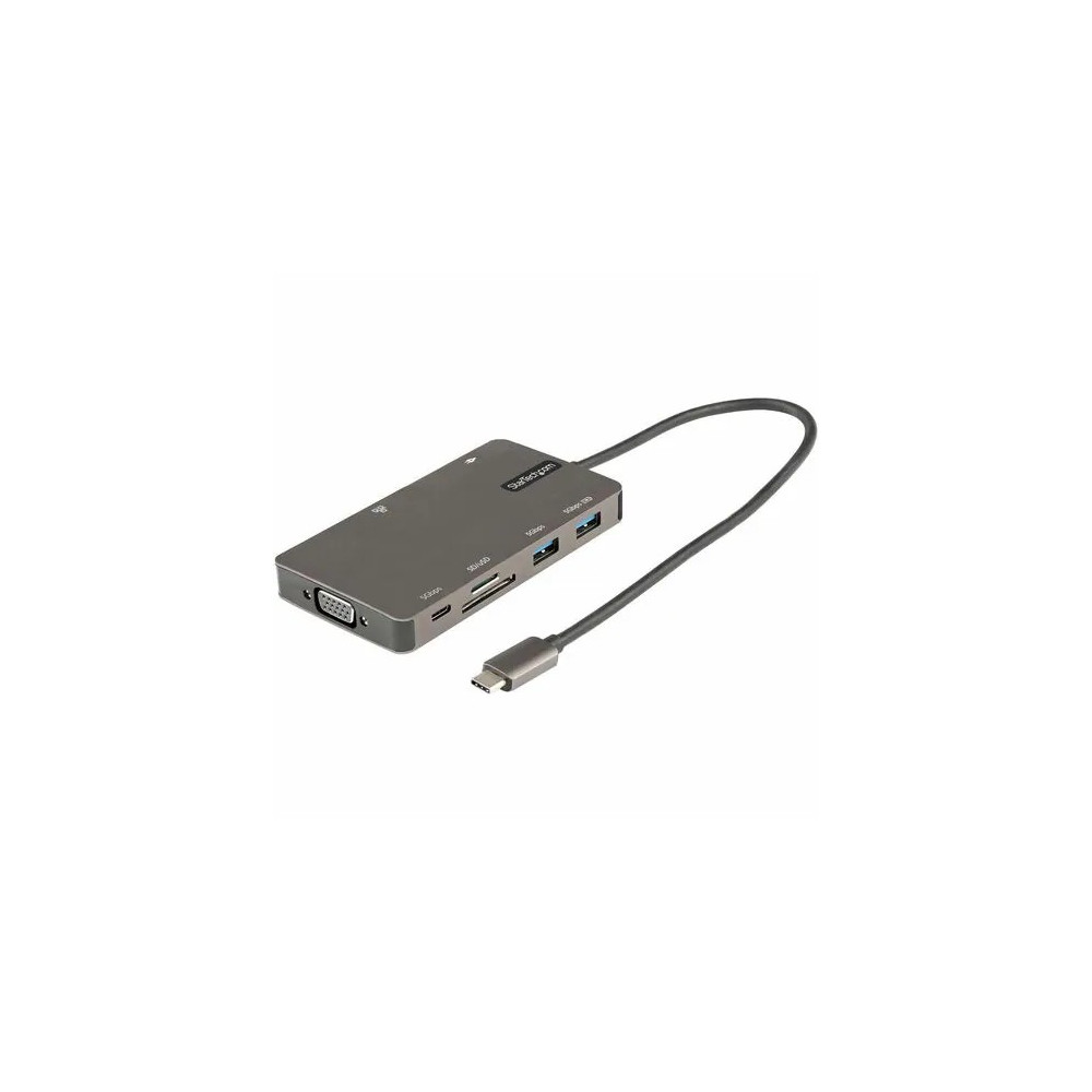StarTech DKT30CHVSDPD USB C Multiport Adapter, HDMI 4K 30Hz or VGA, 5Gbps USB 3.0 Hub (USB A / USB C Ports), 100W Power Delivery, SD/Micro SD, GbE - USB-C multiport adapter 4K 30Hz HDMI or VGA - USB 5Gbps 2x USB-A / 1x USB-C / 1x 100W Power Deli - Image 1