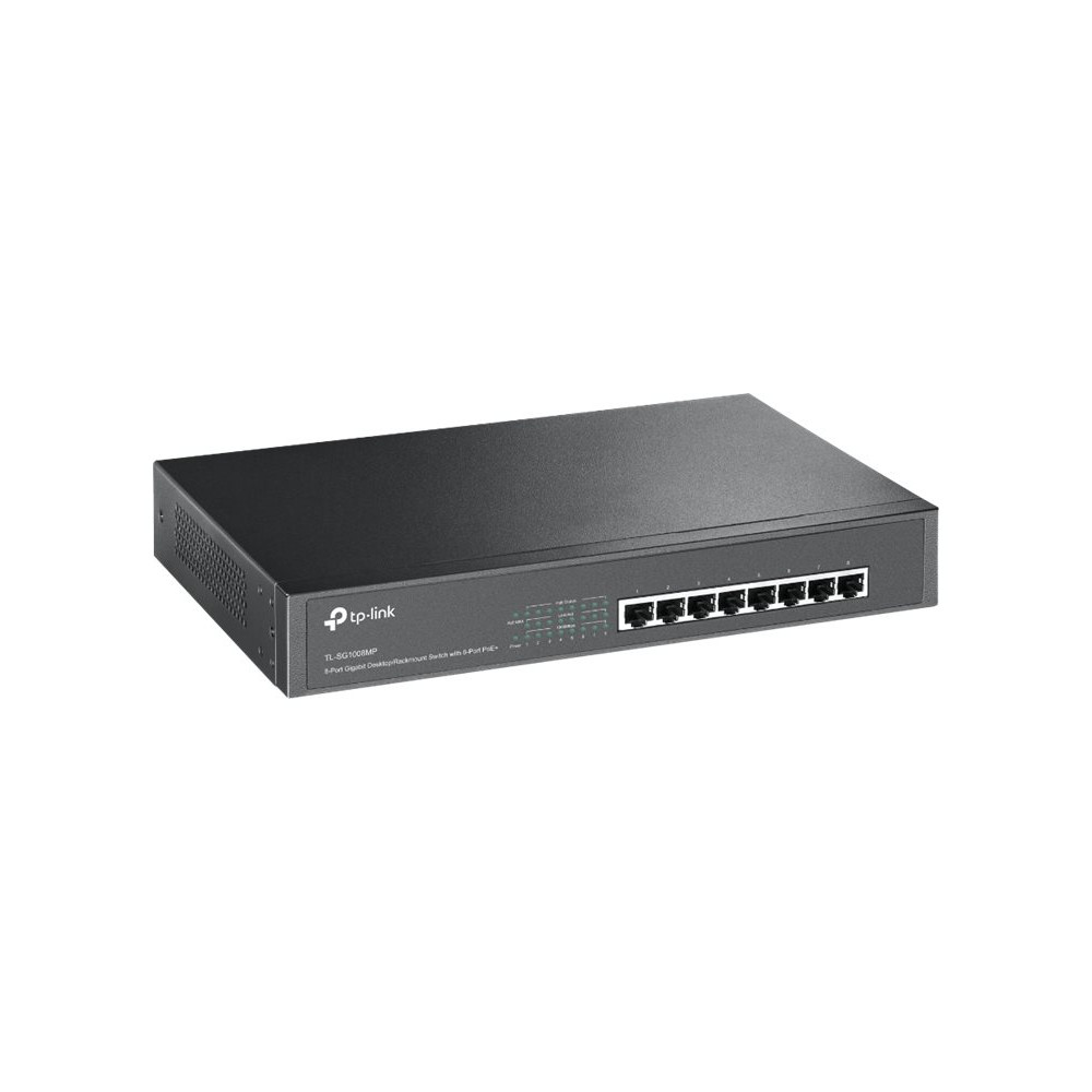 TP-LINK TL-SG1008MP 8-PORT UNMANAGED GIGABIT DESKTOP/RACKMOUNT SWITCH, POE+(8), 126W, METAL CASE, 5YR - Image 1