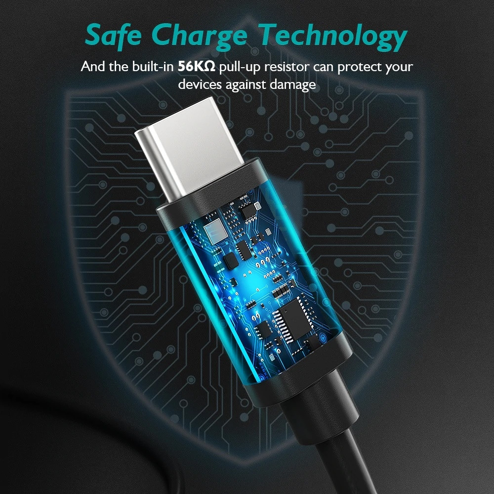 Choetech 6971824970715 AC0004 USB-A to USB-C Charge & Sync Cable 3 M Black - Image 4
