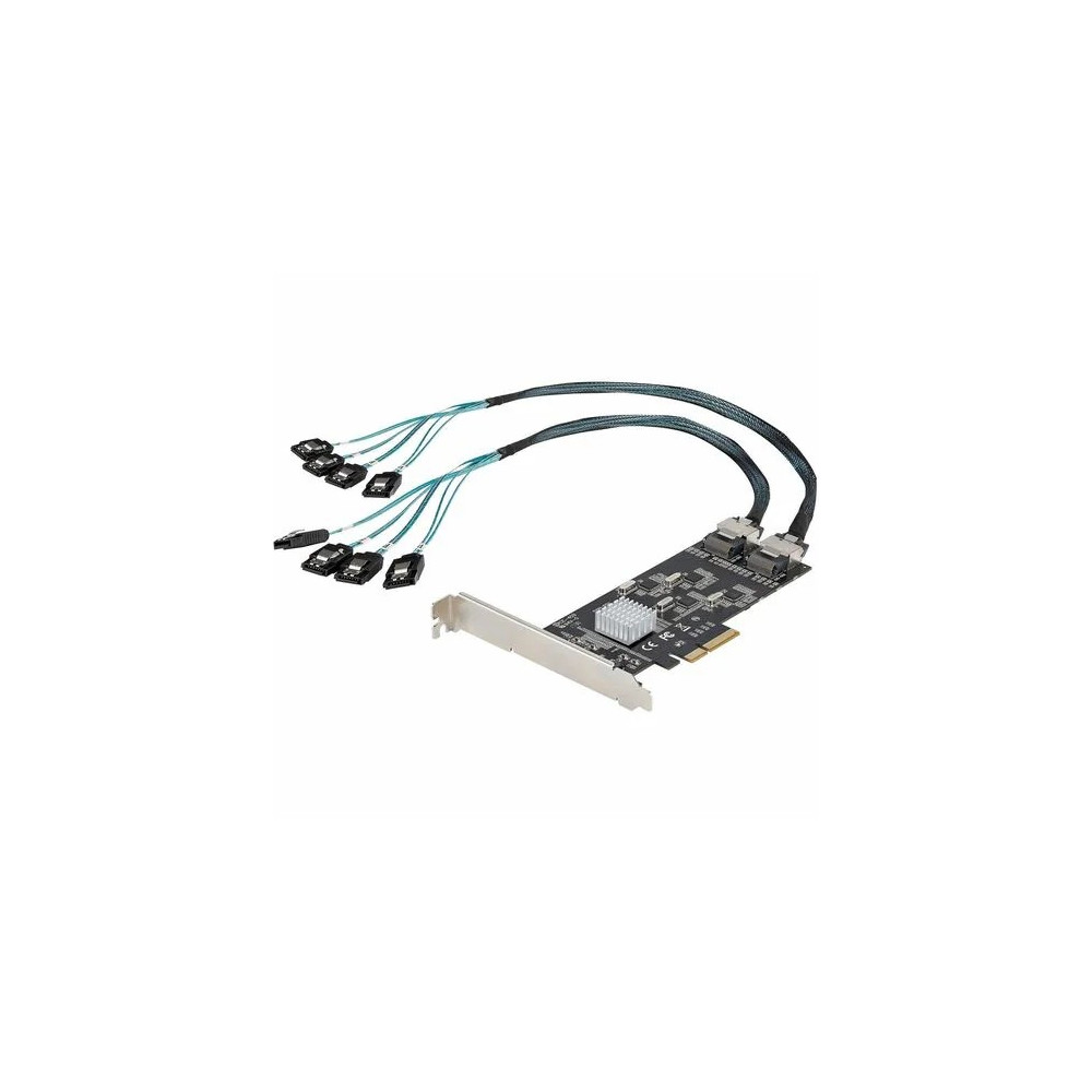 StarTech 8P6G-PCIE-SATA-CARD SATA Controller - Serial ATA/600 - PCI Express 2.0 x4 - Plug-in Card - 2 SFF-8087 (36 Pin, Internal Mini-SAS) - 8 Total SATA Port(s) - 8 SATA Port(s) Internal - PC, Mac, Linux - Windows 7, Windows 8, Windows 8.1, Win - Image 1