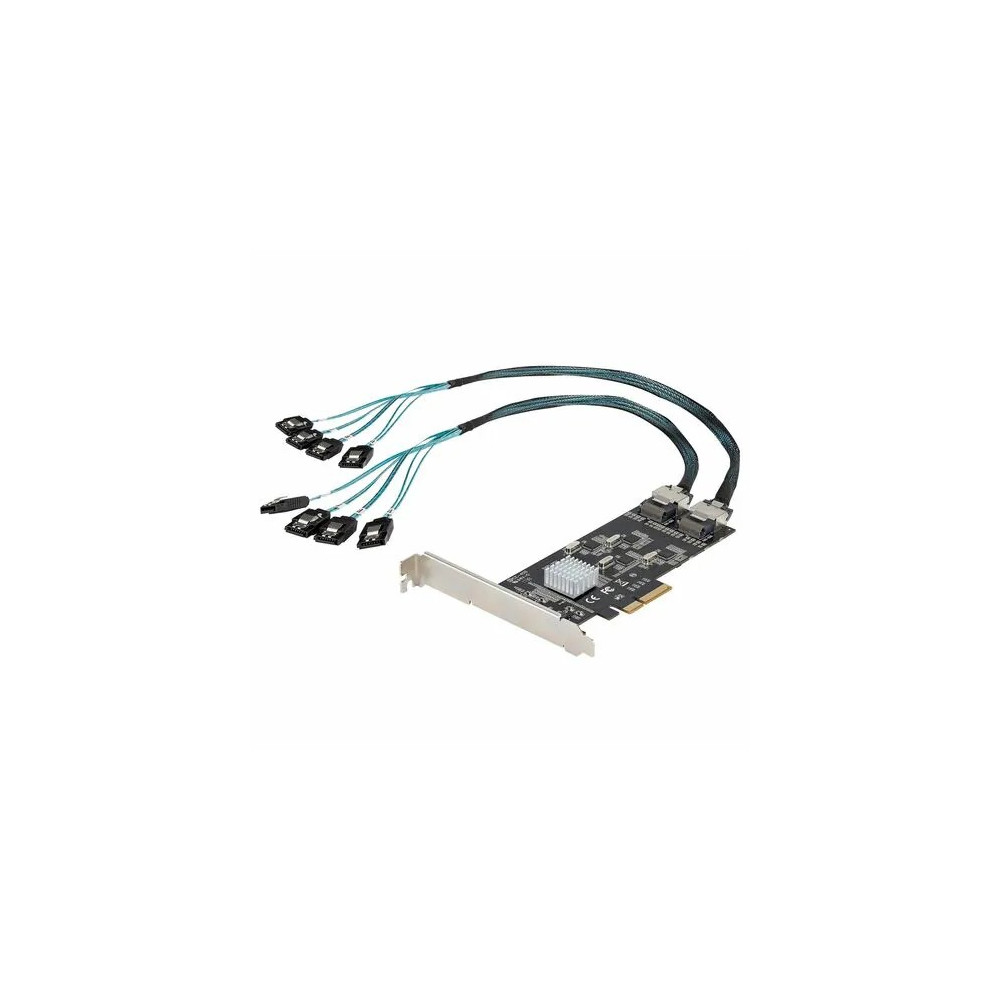 StarTech 8P6G-PCIE-SATA-CARD SATA Controller - Serial ATA/600 - PCI Express 2.0 x4 - Plug-in Card - 2 SFF-8087 (36 Pin, Internal Mini-SAS) - 8 Total SATA Port(s) - 8 SATA Port(s) Internal - PC, Mac, Linux - Windows 7, Windows 8, Windows 8.1, Win - Image 2