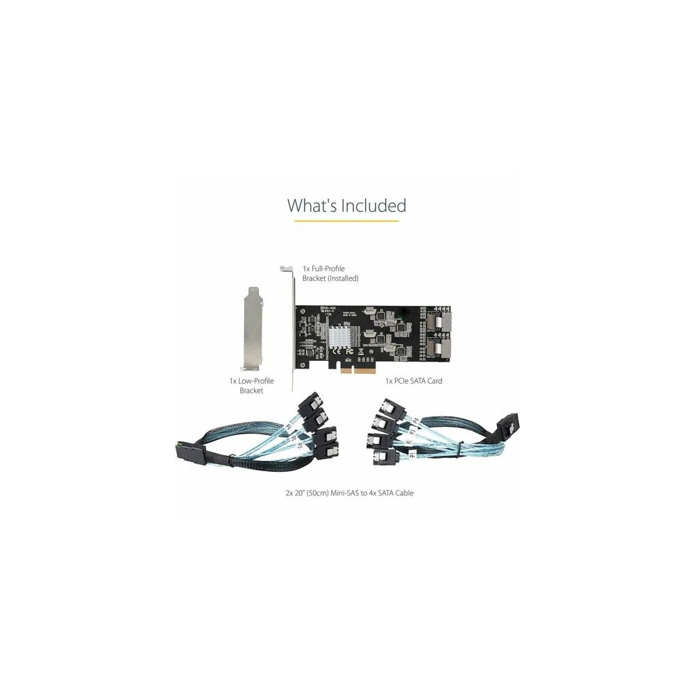 StarTech 8P6G-PCIE-SATA-CARD SATA Controller - Serial ATA/600 - PCI Express 2.0 x4 - Plug-in Card - 2 SFF-8087 (36 Pin, Internal Mini-SAS) - 8 Total SATA Port(s) - 8 SATA Port(s) Internal - PC, Mac, Linux - Windows 7, Windows 8, Windows 8.1, Win - Image 6