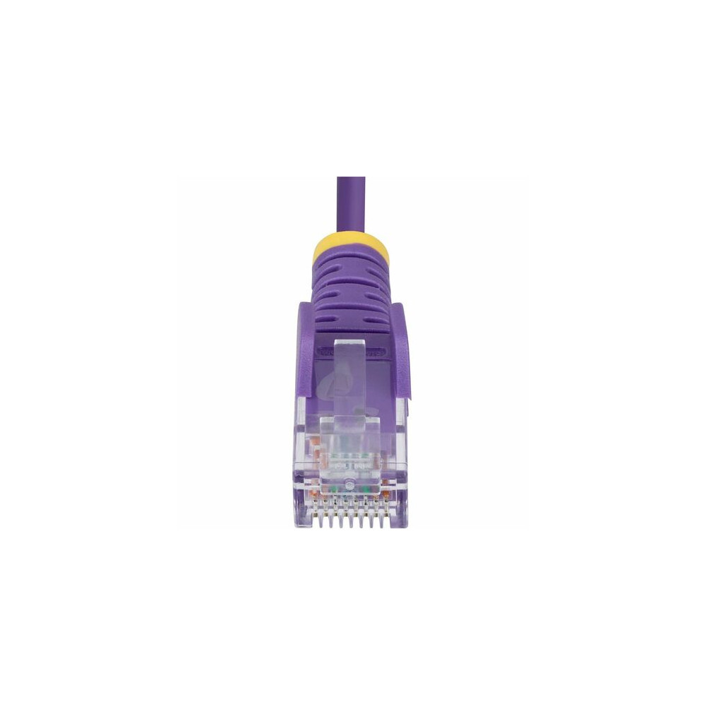 StarTech N6PAT5MPLS 5m Purple Slim CAT6 Ethernet Cable, Snagless RJ45, UTP, LSZH, 28AWG Pure Bare Copper, Slim Network Patch Cord - Slim UTP Cat6 Cable supports 10Gbps and 100W PoE; Ideal for crowded installations; 36% slimmer for improved airf - Image 11