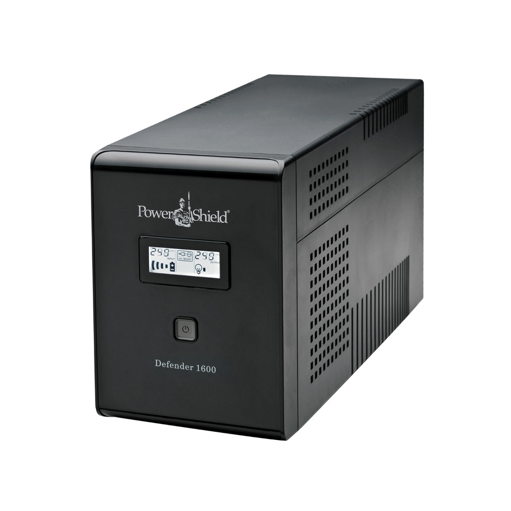 PowerShield PSD1600 Defender 1600VA/960W UPS, AVR, LCD display, 6 AUS sockets, user-replaceable batteries, 2-year warranty - Image 1