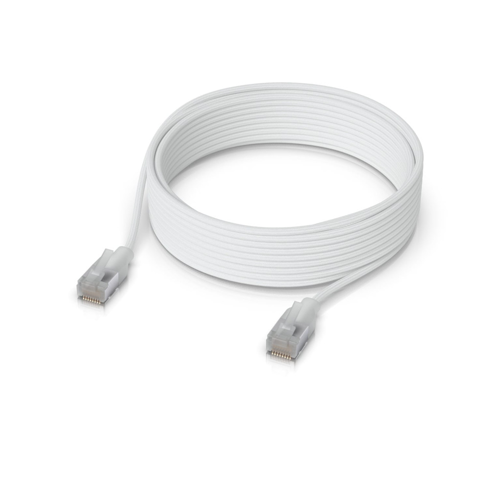 Ubiquiti UACC-CABLE-PATCH-EL-C6A-12M-W UniFi Premium Patch Cable, 12M, White, Ultra-thin Braided Patch Cable, Designed And Optimized For 10 GbE Networking. - Image 1