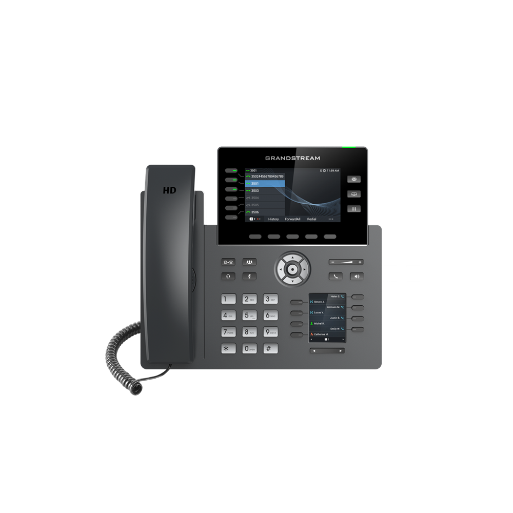 Grandstream GRP2616 6 Line IP Phone, 6 SIP Accounts, 480x272 Colour Screen, HD Audio, Integrated Bluetooth+WiFi, Powerable Via POE - Image 1