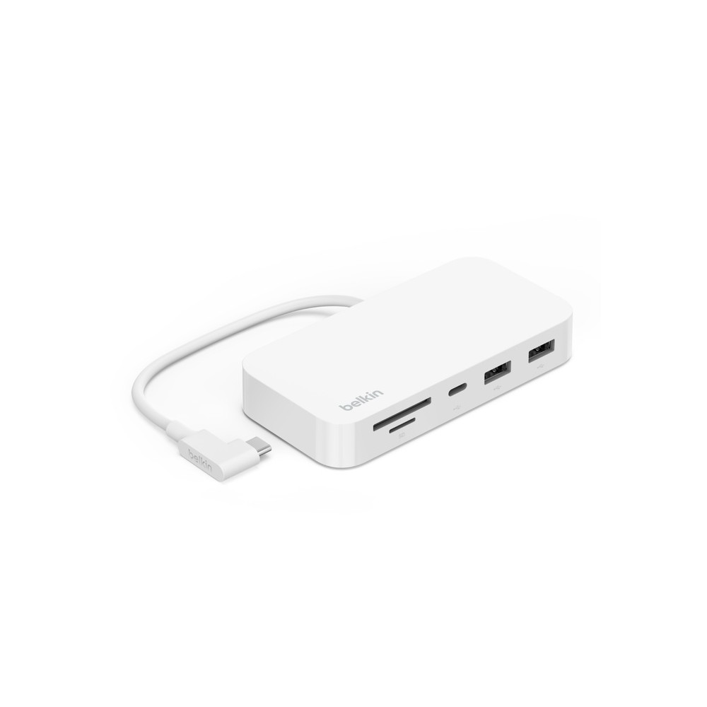 Belkin INC011BTWH Connect USB-C 6-in-1 Multiport Hub with Mount - White , 10Gbps, 2x USB-A, USB-C, SD 3.0 & MicroSD Card Reader, 2 Years Warranty - Image 1