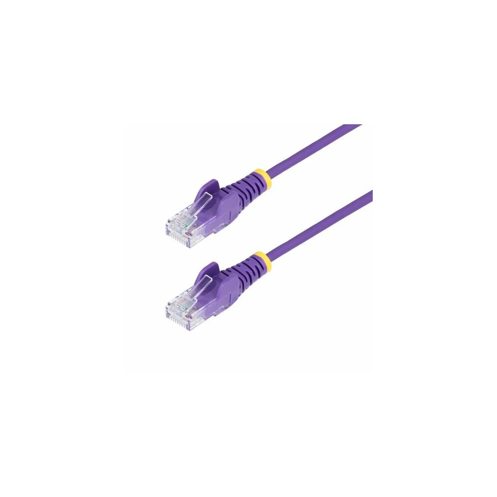 StarTech N6PAT300CMPLS 3m Purple Slim CAT6 Ethernet Cable, Snagless RJ45, UTP, LSZH, 28AWG Pure Bare Copper, Slim Network Patch Cord - Slim UTP Cat6 Cable supports 10Gbps and 100W PoE; Ideal for crowded installations; 36% slimmer for improved ai - Image 2