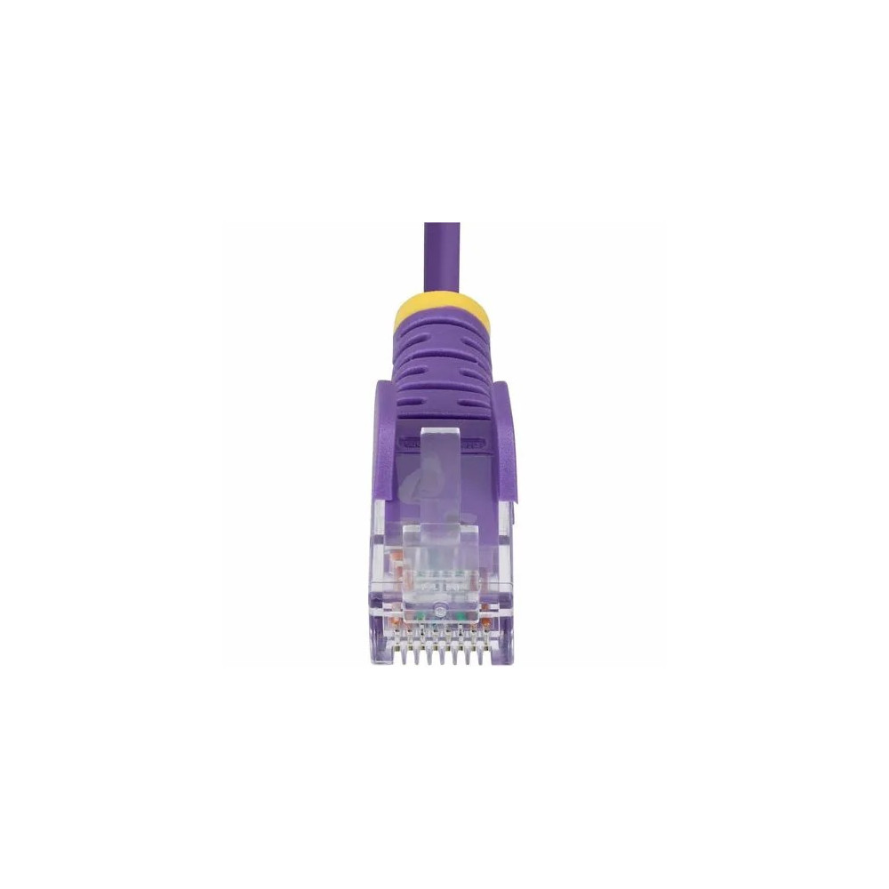 StarTech N6PAT300CMPLS 3m Purple Slim CAT6 Ethernet Cable, Snagless RJ45, UTP, LSZH, 28AWG Pure Bare Copper, Slim Network Patch Cord - Slim UTP Cat6 Cable supports 10Gbps and 100W PoE; Ideal for crowded installations; 36% slimmer for improved a - Image 11