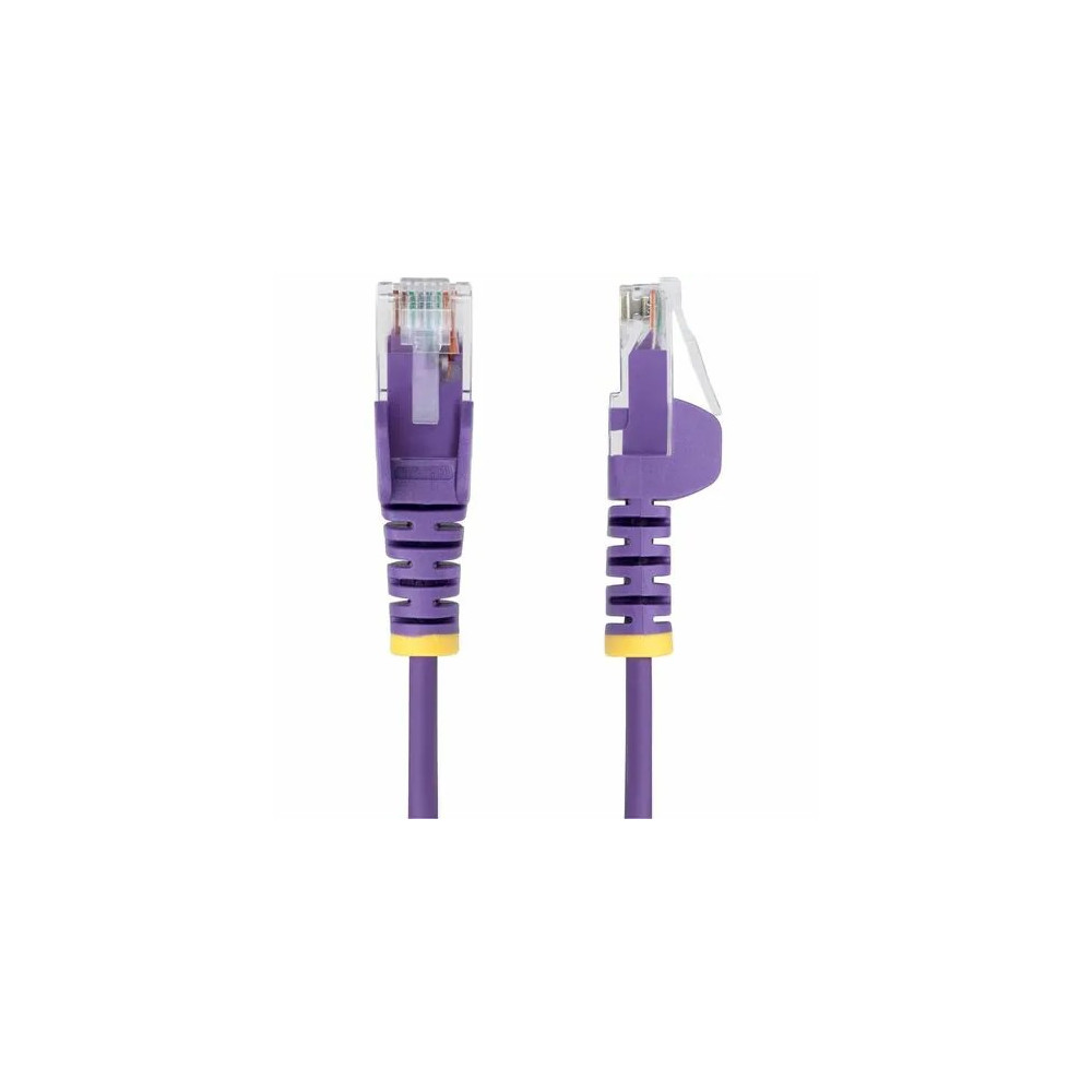 StarTech N6PAT300CMPLS 3m Purple Slim CAT6 Ethernet Cable, Snagless RJ45, UTP, LSZH, 28AWG Pure Bare Copper, Slim Network Patch Cord - Slim UTP Cat6 Cable supports 10Gbps and 100W PoE; Ideal for crowded installations; 36% slimmer for improved ai - Image 9