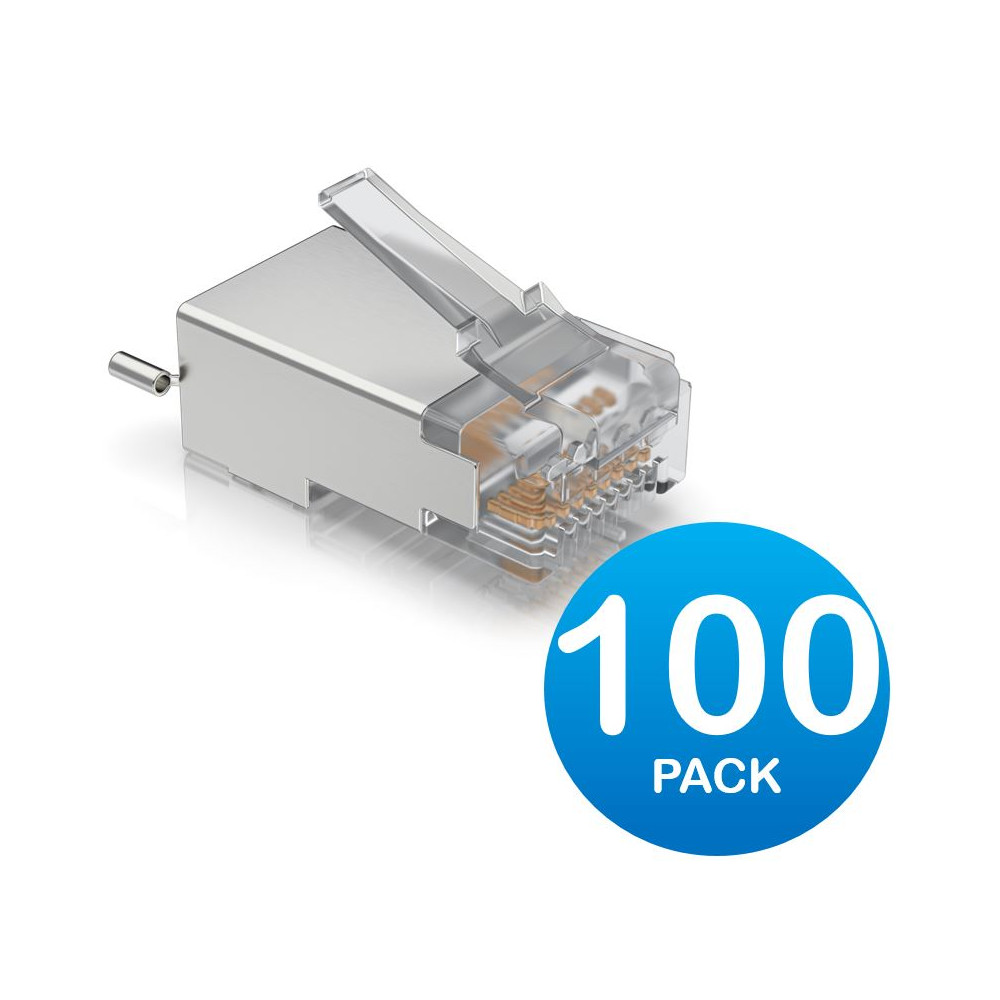 Ubiquiti UISP-CONNECTOR-SHD UISP Surge Protection Connector SHD, 100 Pack, Sheilded Cable RJ45 Connector, Replaces TC-Con - Image 1