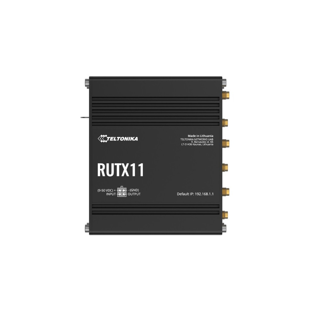 Teltonika RUTX11200200 RUTX11 Industrial Cellular Router, 4G LTE CAT 6, Dual SIM with auto failover, Backup WAN, Dual Band WiFi, Bluetooth LE, PSU included - Image 1