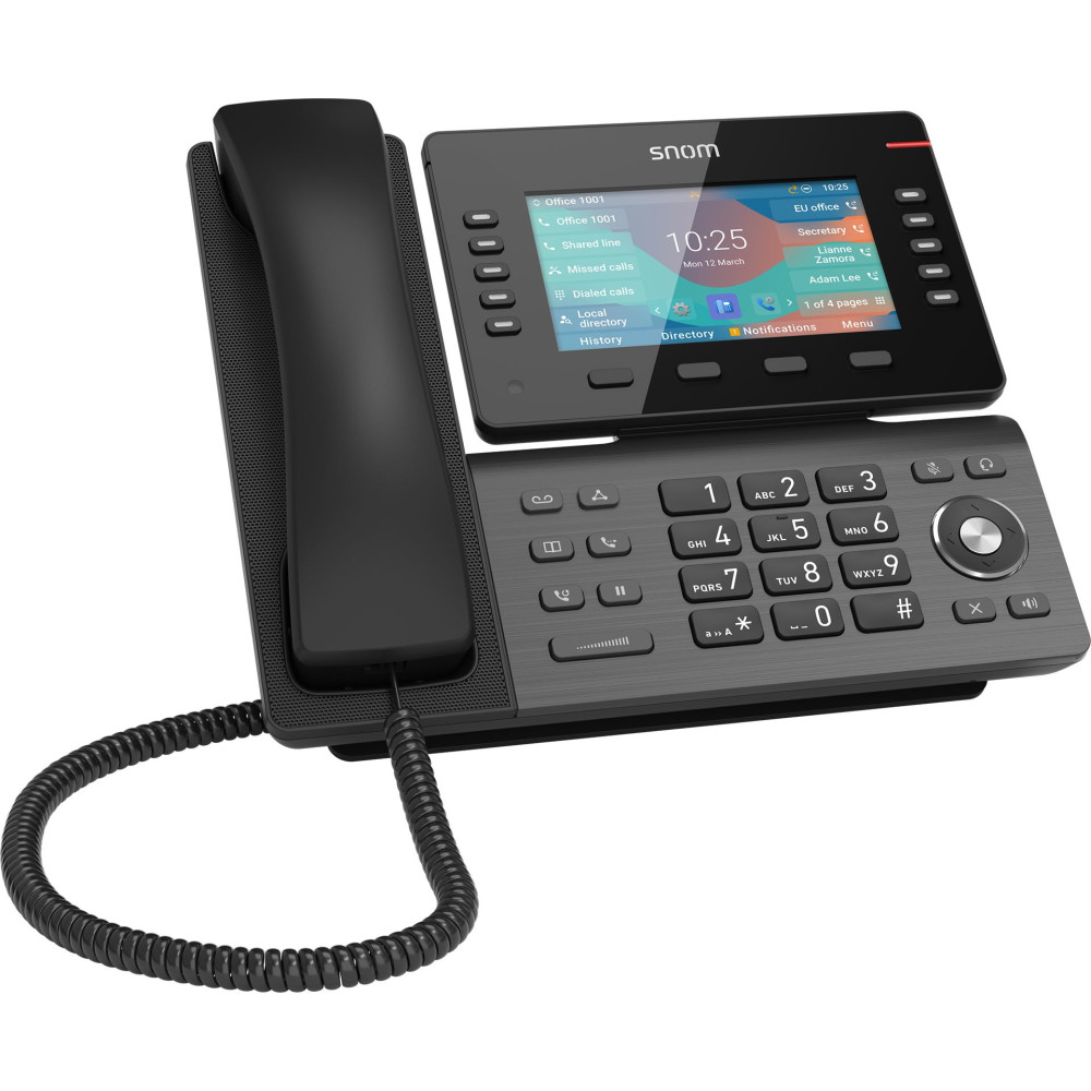 Snom D865 Large tiltable 5 inch IPS colour display 2x USB 2.0 high speed connection 10 programmable function keys Dual-band Wi-Fi and Bluetooth - Image 1