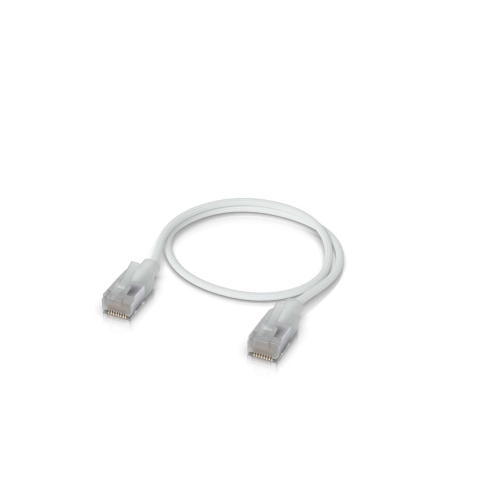 Ubiquiti UACC-CABLE-PATCH-EL-C6A-0.3M-W UniFi Premium Patch Cable,0.3M, White, Ultra-Thin Braided Patch Cable, Designed Optimized 10GbE Networking - Image 1