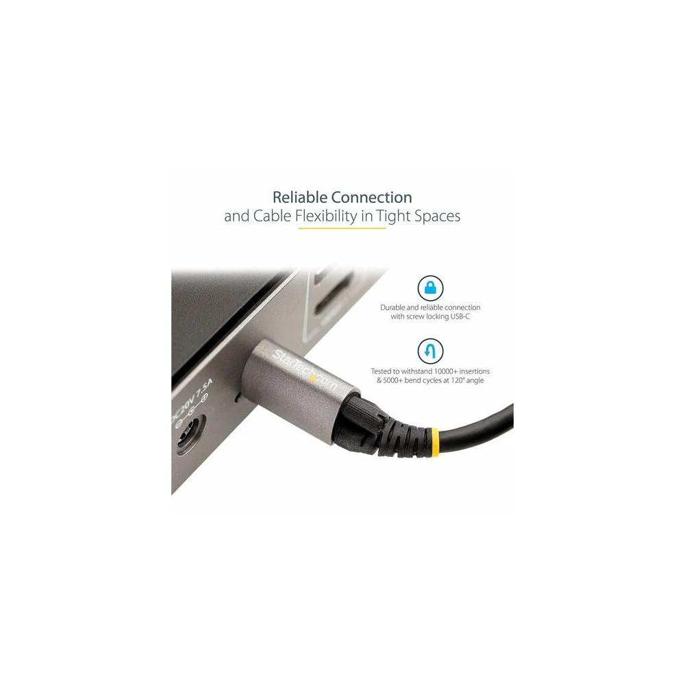 StarTech USB31CCTLKV50CM 50CM (20IN) USB-C CABLE, TOP SCREW LOCKING, USB 10GBPS, 100W (5A) POWER DELIVERY, - Image 5