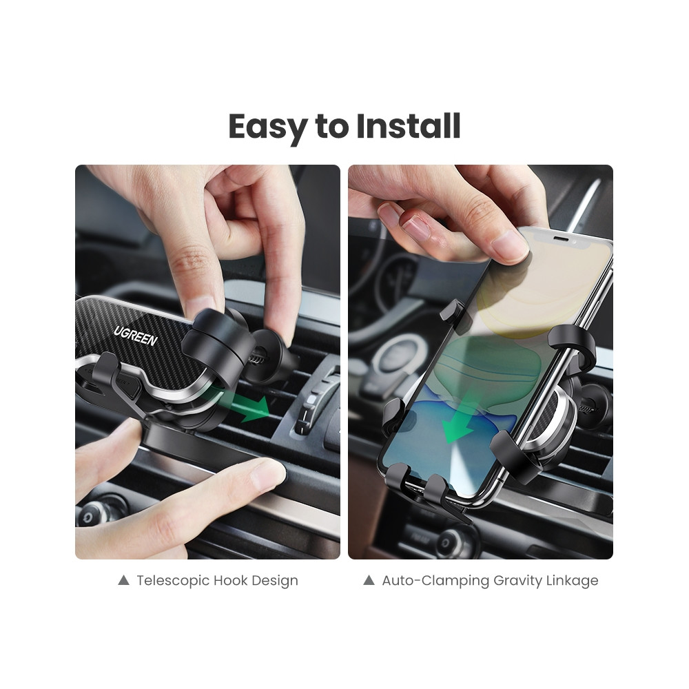 UGREEN 6957303888719 80871 Gravity Car Holder with Hook - Image 6