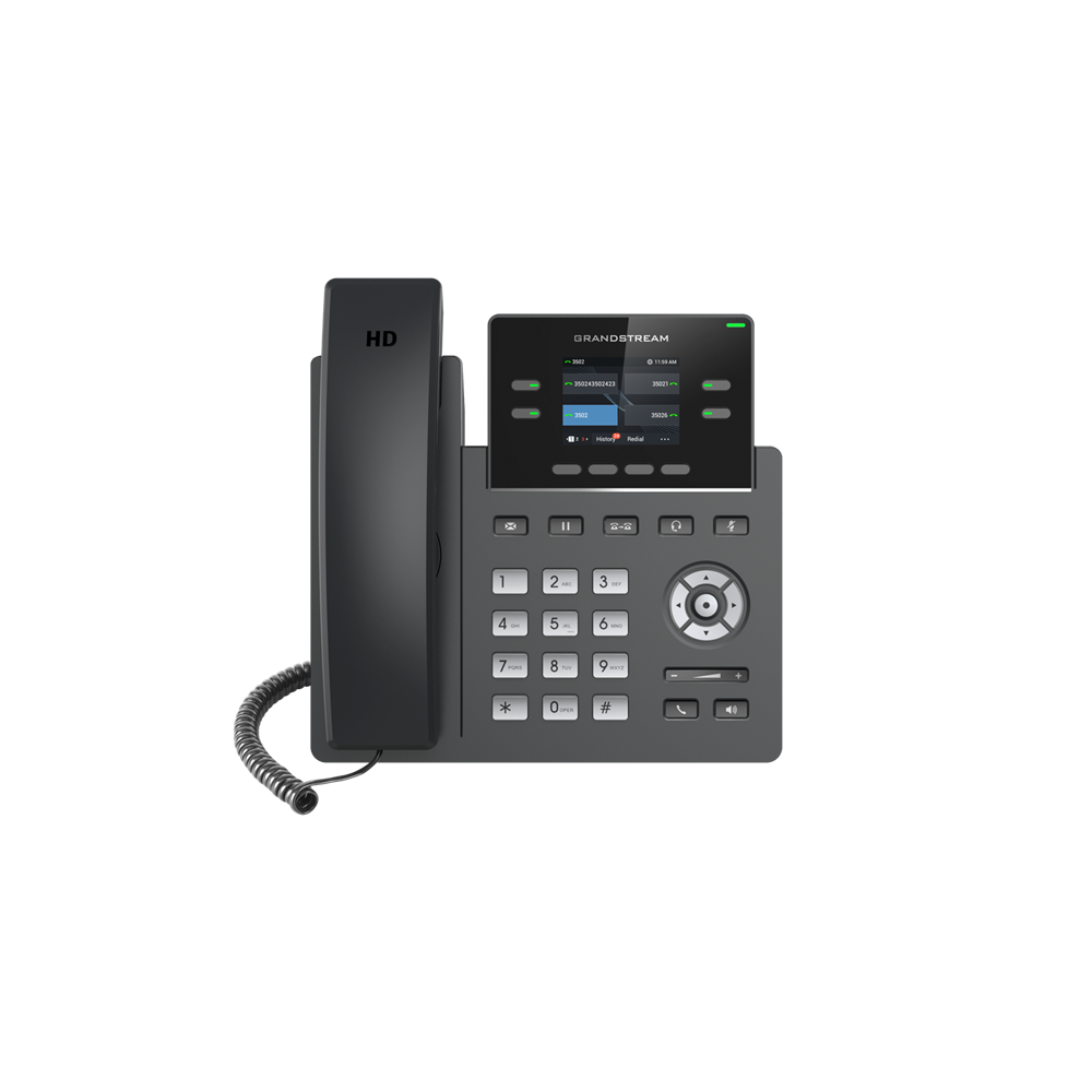 Grandstream GRP2612P 4 Line IP Phone, 2 SIP Accounts, 320x240 Colour Screen, HD Audio, Powerable Via POE - Image 1