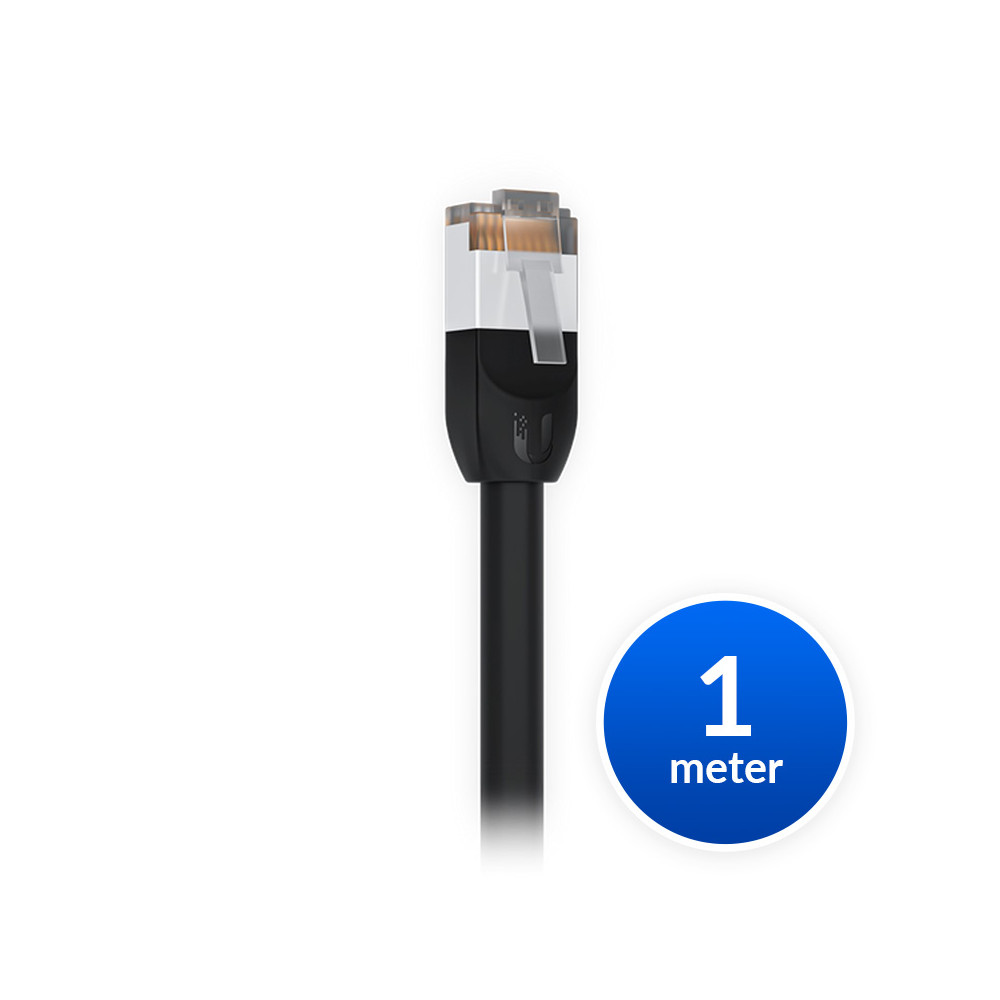 Ubiquiti UACC-CABLE-PATCH-OUTDOOR-1M-BK UniFi Patch Cable Outdoor 1M Black, Single Unit, All-weather, RJ45 Ethernet Cable, Category 5e, Weatherproof - Image 1