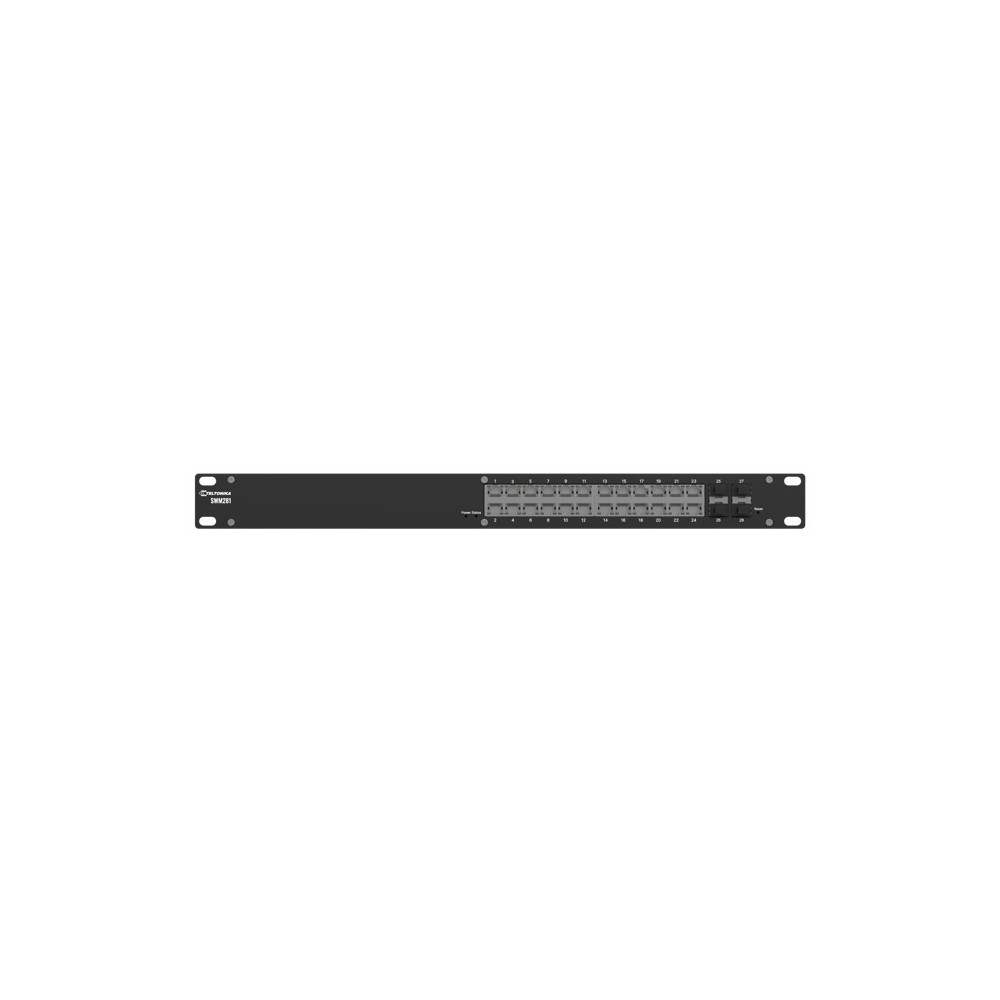 Teltonika SWM281000000 SWM281 Gigabit Ethernet managed switch, 24 Gigabit Ethernet with 4 SFP ports, VLAN segmentation, 2-year free RMS, PSU excluded - Image 1