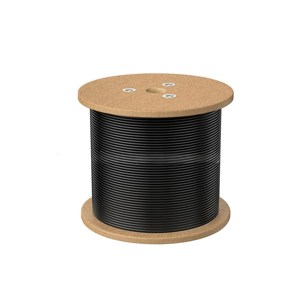 8ware CAT6A-EXT350BLK 305m CAT6A UTP LAN Network Cable Roll 24AWG PVE HDPE 7.4mm UV Stabilised Jacket Wooden Reel Outdoor Black - Image 1