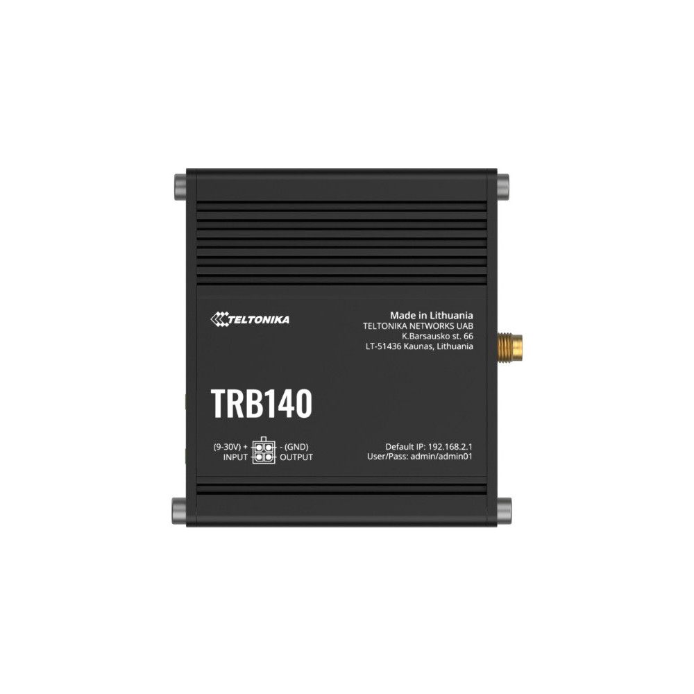 Teltonika TRB140107000 TRB140 Industrial Rugged LTE Gateway, 4G/LTE (Cat 4), Compatible with Industrial DNP3 & Modbus Communication Protocols, PSU included - Image 1
