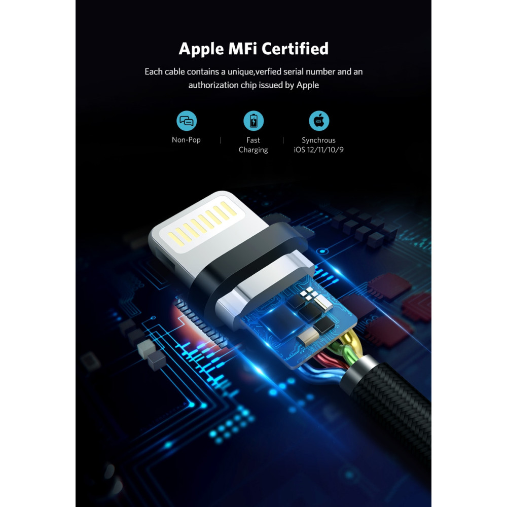 UGREEN 6957303835898 30589 Lightning to USB2.0 Sync & Charging Cable 2M Gold - Image 2