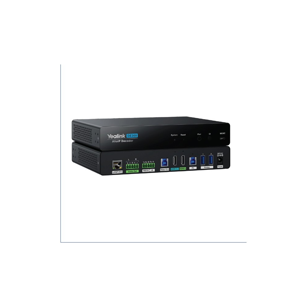 Yealink DE300 ,AV over IP, 4K@60Hz4:4:4,USB 3.0 capture for MTR,Seamless 2x2 Video Matrix Switching,Multiple USB Connectivity,HDCP 2.3,Gigabit Ethernet - Image 1